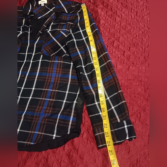 L' AGENCE Denise Plaid Silk S/P Hannel Button Down Shirt Black/ Brown/White - Picture 10 of 14